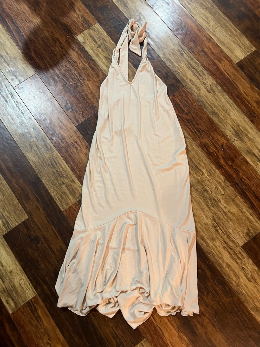NWT Free People Beach Alix Plunge Low Back Midi Dress in Bleached Sand Neutral - Picture 5 of 7